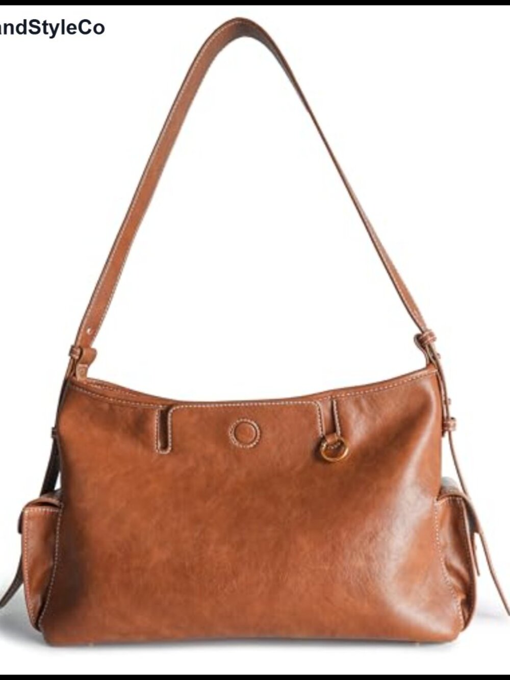 Distressed Vintage Faux Leather Hobo Shoulder Bag Adjustable Crossbody Tote